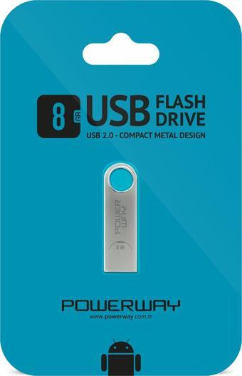 Powerway 8 GB Metal Usb Flash Bellek