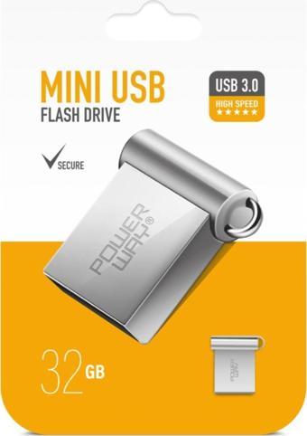 Powerway Mini 32 GB Metal Mini Usb Flash Bellek Usb 3.0 Yüksek Hızlı