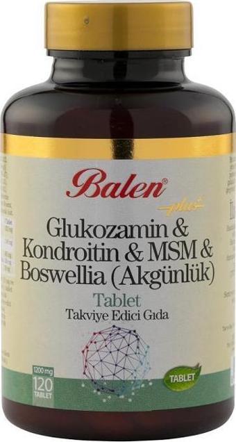 Balen Glukozamin & Kondroitin & MSM & Boswellia (Akgünlük) 1200 mg 120 Tablet