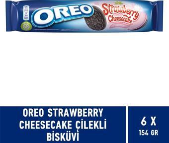 Oreo Strawberry Cheesecake Çilekli Bisküvi 154 gr - 6 Adet