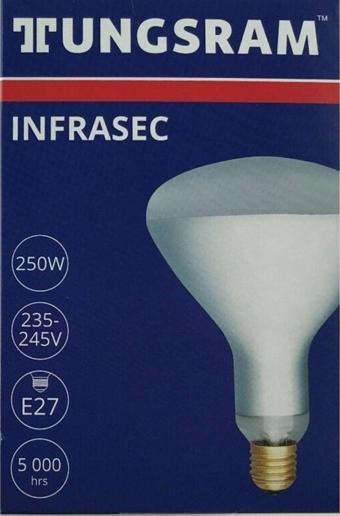 Tungsram İnfrared Isıtıcı Ampul Şeffaf 250 Watt