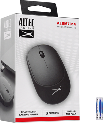 Altec Lansing ALBM7314, Siyah, 2.4GHz USB,  1200DPI, Kablosuz Optik Mouse