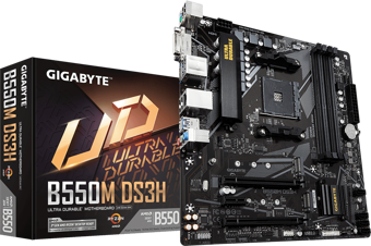 GIGABYTE B550M-DS3H rev.1.5, 4xDDR4, 2xM.2, DVI, HDMI, AM4 Soket Anakart