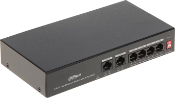 DAHUA PFS3006-4ET-36, 6 Port, Megabit, 4 Port PoE, 36W, Yönetilemez, Masaüstü Switch