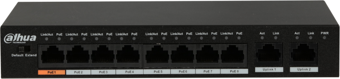 DAHUA PFS3010-8ET-96, 8 Port, MegaBit, 8 Port PoE, 96W, +2 Port GigaBit Uplink, Yönetilemez, Masaüstü Switch