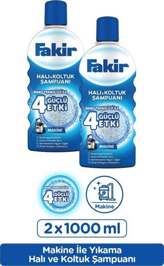 Fakir Nano Teknoloji ile Makine Halı ve Koltuk Şampuanı 1000 ml x 2 Adet