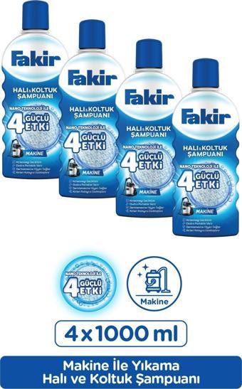 Fakir Nano Teknoloji ile Makine Halı ve Koltuk Şampuanı 1000 ml x 4 Adet