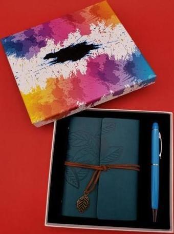 Tükenmez Kalem Mavi Defter Dekoratif Hediyelik
