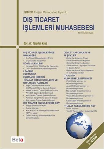 Dış Ticaret İşlemleri Muhasebesi - Ferudun Kaya - Beta Yayınları