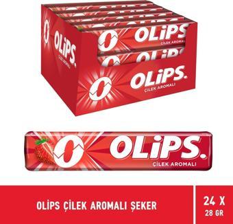 Olips Çilek Aromalı Şeker 28 gr - 24 Adet