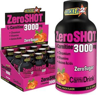 2 zero shot L-carnitine 3000mg/12 adet/60ml/Şeftali