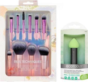 Real Techniques Mini Seyahat Fırça Seti + Ecotools Perfecting Kontür Aplikatör 2Li Set