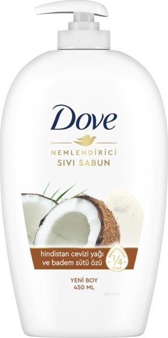 Dove Sıvı Sabun 450 ml. Coconut ve Badem Sütü (4'lü)