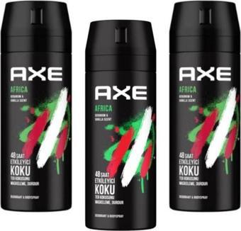 Axe Africa Geranium & Vanilla Scent Deodorant 150ML 3'lü