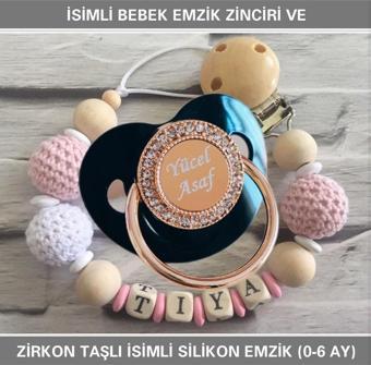 Sahi Aksesuar İsimli Emzik Zinciri ve İsimli Silikon Emzik (0-6 Ay) BEZYI441