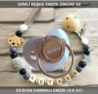 Sahi Aksesuar İsimli Emzik Zinciri Ve İsimli Silikon Emzik Bezyı391