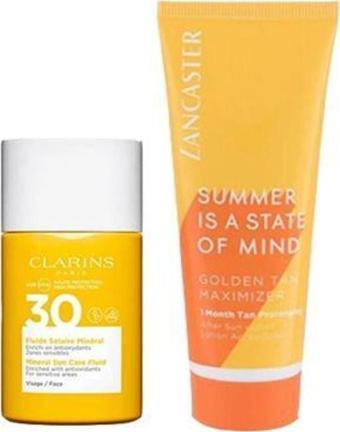 Lancaster Clarins Spf30 Yüz Güneş Kremi 30ml+ Güneş Sonrası Losyon 75ml 2li Set