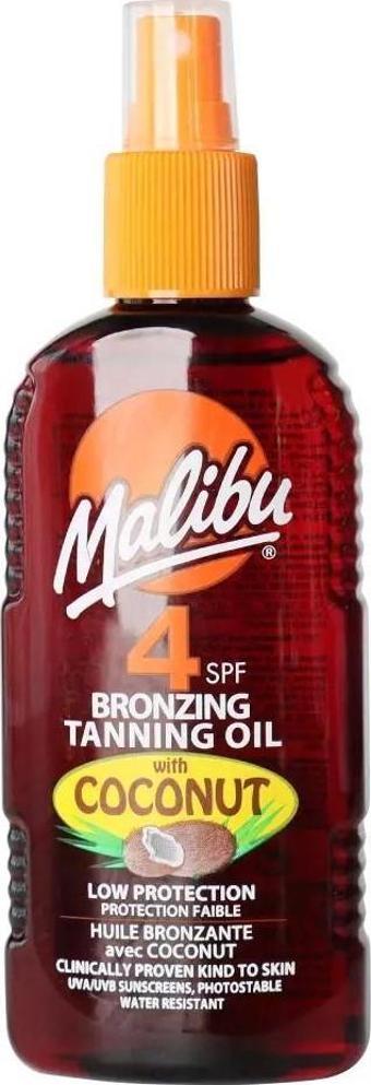 Malibu Güneş Koruyucu Bronzlaştırıcı Yağ+Hindistan Cevizi Yağı SPF15 200ML