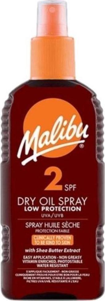 Malibu Güneş Koruyucu Dry Oil Bronzlaştırıcı Sprey SPF2 200ML