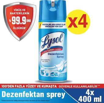 Lysol Dezenfektan Sprey Temizliğin Esintisi Yüzeyler Için 4x400 Ml