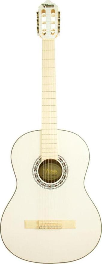 Valencıa Vc354Vr Beyaz - 4/4 klasik gitar Kılıf ve Pena 