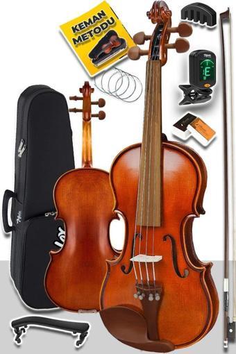 Midex GLA-124 Profesyonel Üst Kalite GÜL Ağacı Keman 4/4 Tam Boy (Yastık Tuner Yedek Tel Susturucu Çanta Yay Reçine)