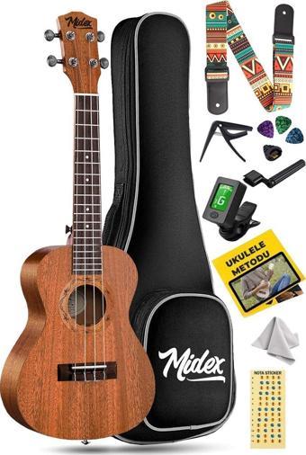 Midex CT-24MC Set Maun Concert Ukulele (Softcase Tuner Capo Metod Nota Sticker Askı Pena)
