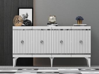 Cantek Dizayn 150 cm Lenora Konsol Beyaz - Gümüş