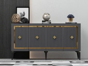 Cantek Dizayn 150 cm Nova Konsol Antrasit - Altın