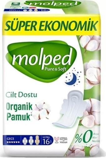 Molped Pure Soft Ultra Hijyenik Gece 16lı Ped