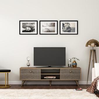 Cantek Dizayn Holywood Tv Ünitesi Alt Modül Ceviz - Antrasit
