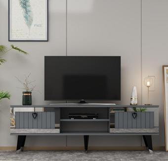 Demonte Decor Lidya Tv Stand Antrasit - Gümüş