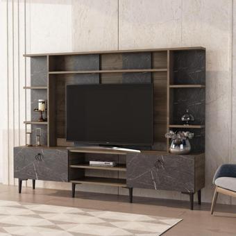 Cantek Dizayn Salkım Tv Ünitesi Ceviz - Royalmermer