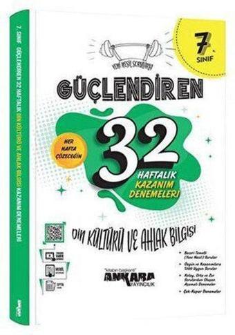 7. Sınıf Din Kültürü ve Ahlak Bilgisi Güçlendiren 32 Haftalık Kazanım Denemeleri - Kolektif  - Ankara Yayıncılık