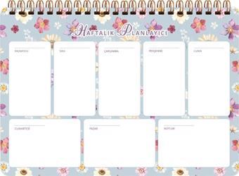 Spiralli Planner Lila Çiçek 17x24