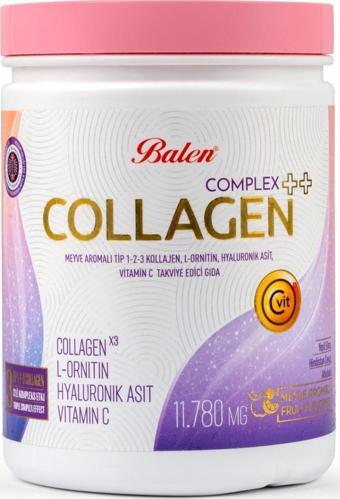 Balen Collagen Complex ++ Meyve Aromalı Tip 1,2,3 Kolajen , L-ornitin, Hyaluronik Asit, Vitamin C