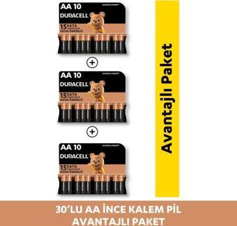 Duracell Alkalin Aa Kalem Piller, 30 Lu Paket