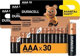 Duracell Alkalin Aaa Ince Kalem Piller, 30 Lu Paket