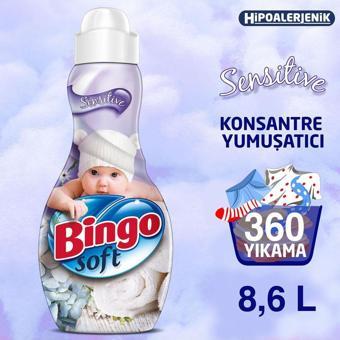 Bingo Soft Konsantre Çamaşır Yumuşatıcısı Sensitive 1440 Ml Ekonomi Paketi 6'Lı