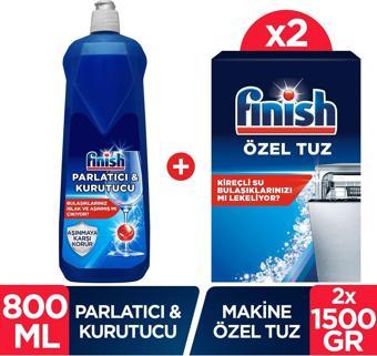 Finish Bulaşık Makinesi Tuzu 3000 G Parlatıcı Ve Kurutucu 800 Ml