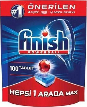 Finish Hepsi Bir Arada 100 Adet Bulaşık Makinesi Tableti (12'li)