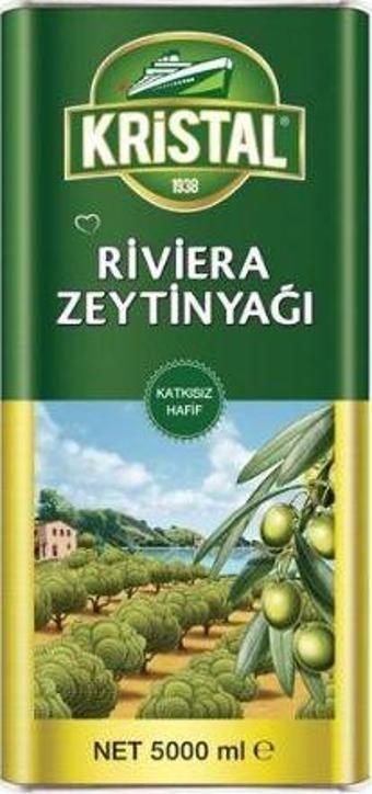 Kristal Riviera Zeytinyağı 5 Lt. Teneke (12'li)