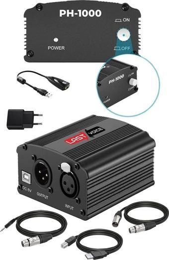 Lastvoice Ph-1000 +48V Phantom Power Ses Kartı (Usb ve XLR Kablo + Adaptör)