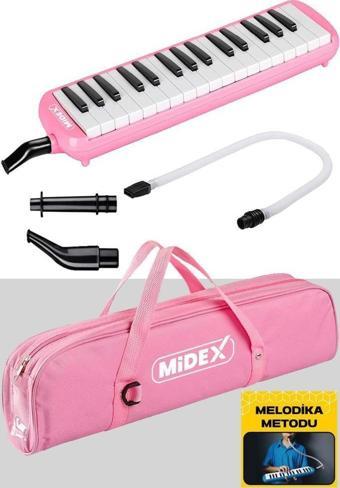 Midex ML-32PK Pembe Melodika Seti 32 Tuşlu METOD HEDİYE (Tuşlarda Nota Yazmaktadır)