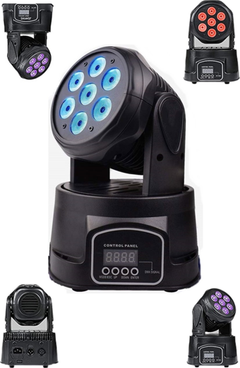 Quenlite Wash-107 DMX Moving Head Robot Sahne Işık Sistemi 7x10W RGBW