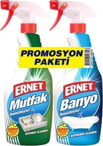 Ernet 2x750 Ml.Mutfak & Banyo Temizleyici Sprey