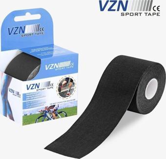 Vzn Tape Siyah Renk Kinesio Ağrı Bandı 5 Metre X 5 cm