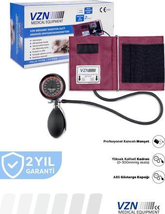 Vzn Ty-p02 Palm Hemşire Tipi Aneroid Steteskoplu Cırtlı Manuel Tansiyon Aleti