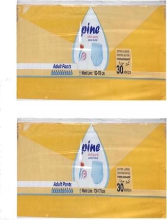 Pine Külotlu Hasta Bezi Extra Büyük Boy Xl Avantaj Paket 30*2 Paket 60 Adet