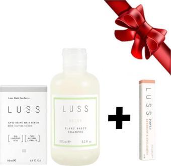 Luss Detox Shampoo Ve Saç Yoğunlaştırıcı, Dökülme Karşıtı 2'li Set + Kaş Kirpik Serumu Hediye